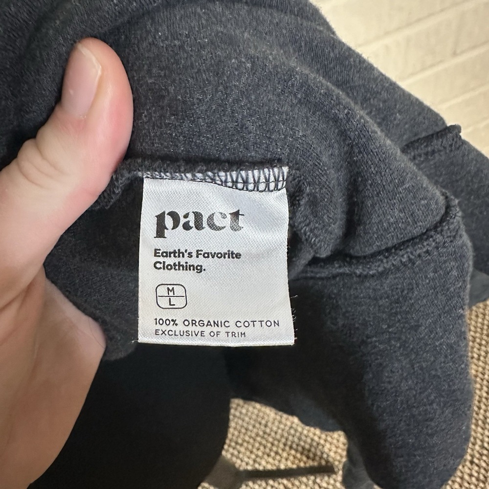 Pact Knit Long Dark Gray Cardigan M/L 100% Organic Cotton Pockets Loungewear - Picture 5 of 7